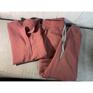 FIGS Scrub Set Rafaela Top XS Zamora Jogger Pants S Clay Rose Pink